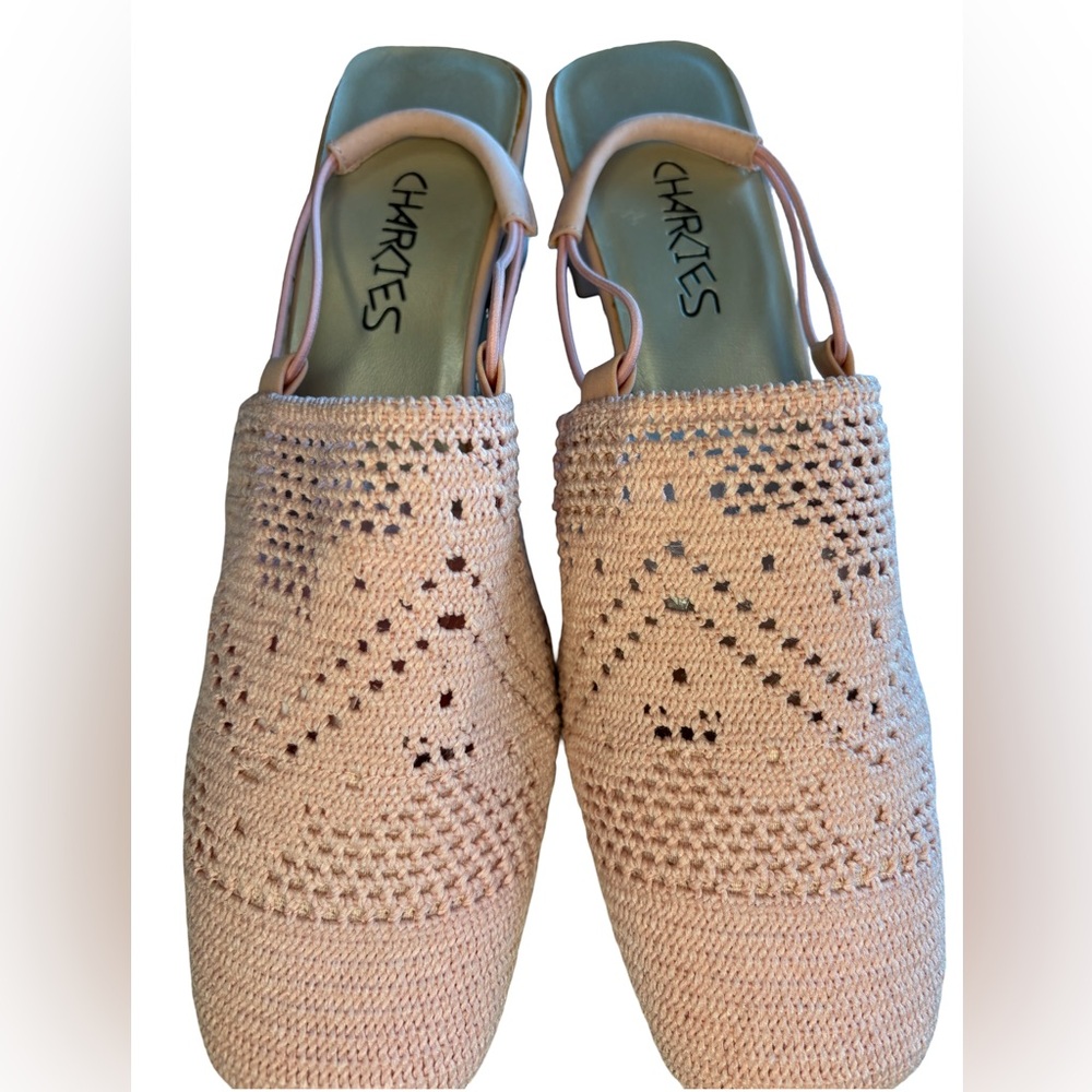 Charlies Women’s Pink Fabric Slingbacks with Cutout Design